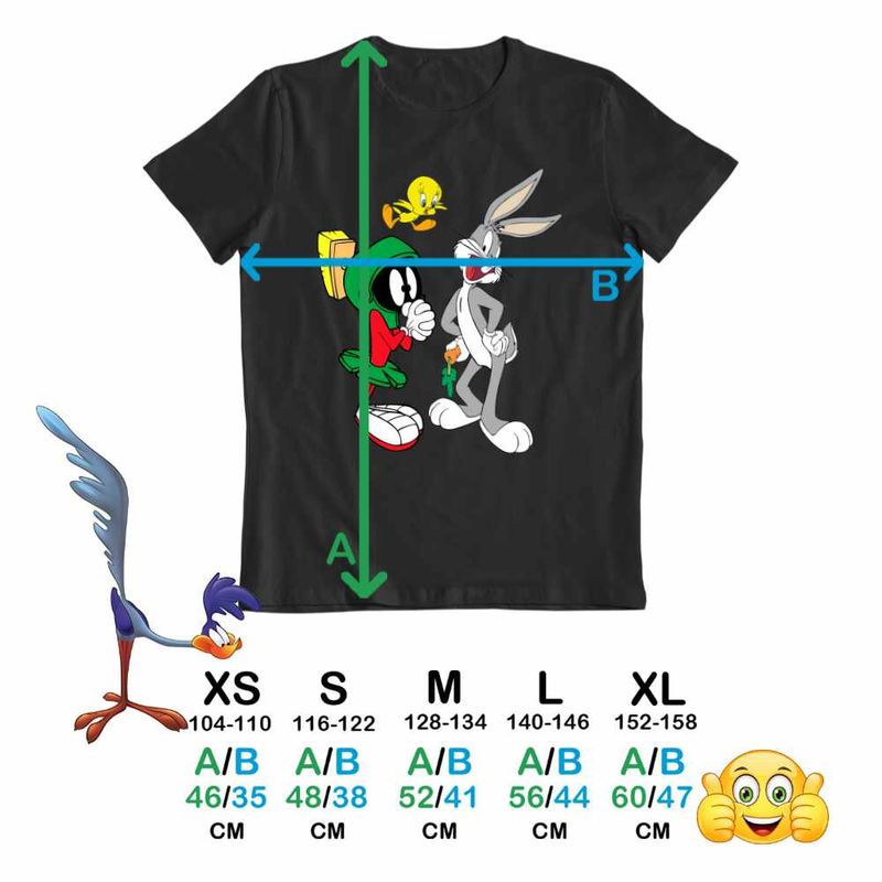 Fashion, accesorii si bijuterii - Copii - Imbracaminte copii - Tricouri copii - Tricou Copii Baieti Marvin Bugs Bunny Tweety Warner Bros, negru, marime M Copii - Infinity.ro