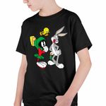 Fashion, accesorii si bijuterii - Copii - Imbracaminte copii - Tricouri copii - Tricou Copii Baieti Marvin Bugs Bunny Tweety Warner Bros, negru, marime M Copii - Infinity.ro