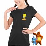 Fashion, accesorii si bijuterii - Copii - Imbracaminte copii - Tricouri copii - Tricou Copii Fete Tweety Looney Tunes CoolTrend, negru, marime XL Copii - Infinity.ro