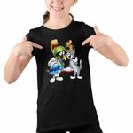 Fashion, accesorii si bijuterii - Copii - Imbracaminte copii - Tricouri copii - Tricou Copii Fete Marvin Strumfii Tom Jerry Martian Bucatar, negru, marime S Copii - Infinity.ro