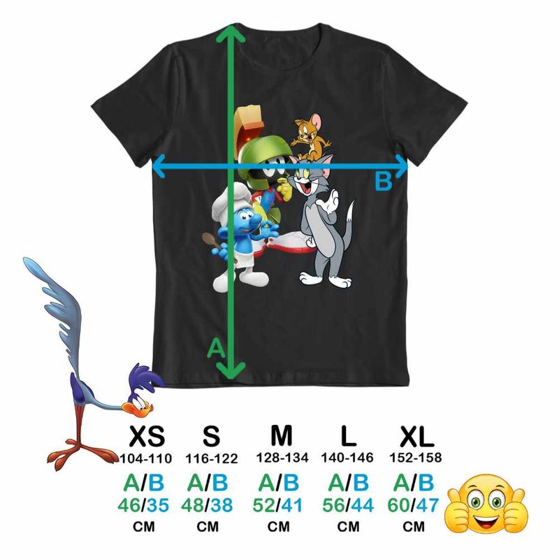 Fashion, accesorii si bijuterii - Copii - Imbracaminte copii - Tricouri copii - Tricou Copii Fete Marvin Strumfii Tom Jerry Martian Bucatar, negru, marime S Copii - Infinity.ro
