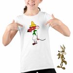 Fashion, accesorii si bijuterii - Copii - Imbracaminte copii - Tricouri copii - Tricou Copii Fete Rodriguez Slowpoke Speedy Gonzales, alb, marime L Copii - Infinity.ro