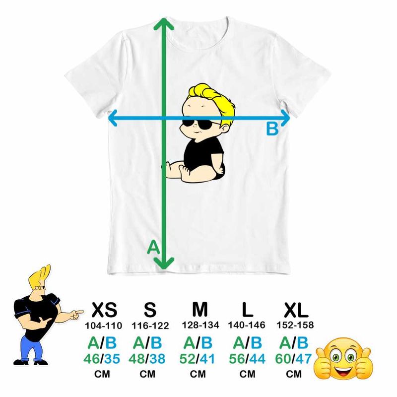 Fashion, accesorii si bijuterii - Copii - Imbracaminte copii - Tricouri copii - Tricou Copii Baieti Johnny Bravo Bebelus Blond Ochelari, alb, marime L Copii - Infinity.ro