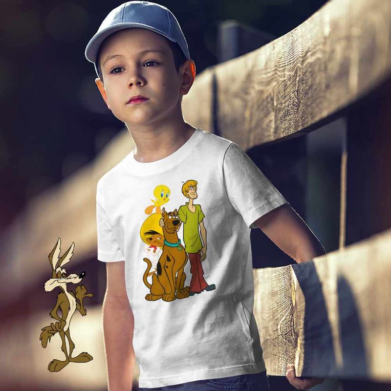 Fashion, accesorii si bijuterii - Copii - Imbracaminte copii - Tricouri copii - Tricou Copii Baieti Speedy Gonzales Scooby Doo Tweety, alb, marime S Copii - Infinity.ro