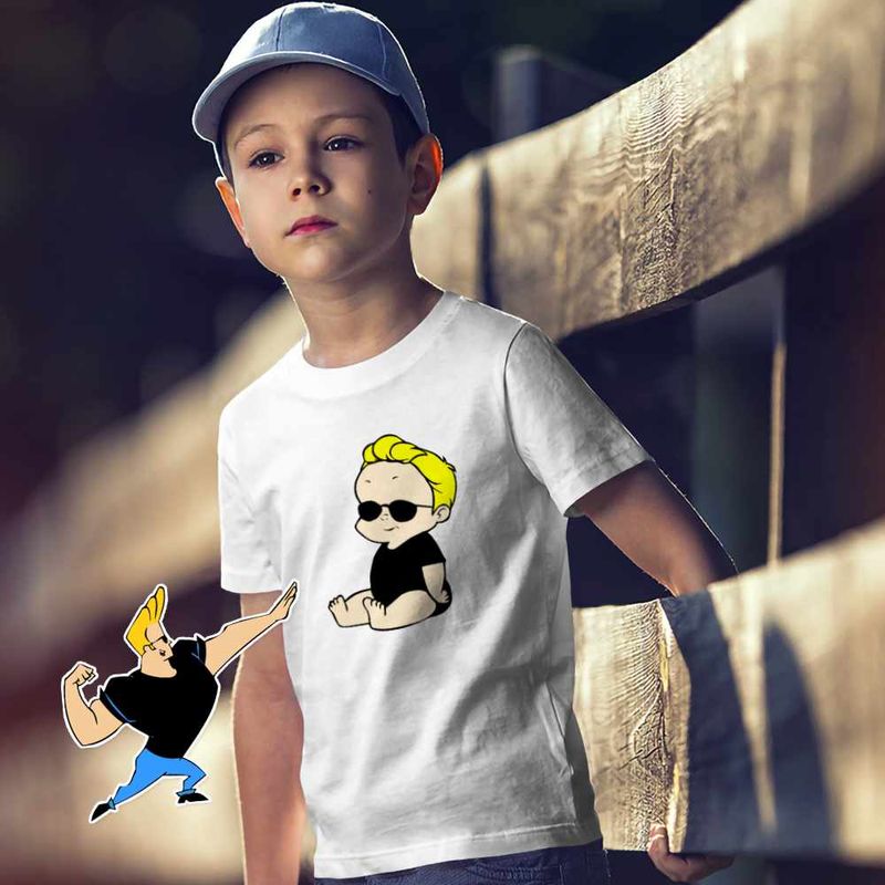 Fashion, accesorii si bijuterii - Copii - Imbracaminte copii - Tricouri copii - Tricou Copii Baieti Johnny Bravo Bebelus Blond Ochelari, alb, marime L Copii - Infinity.ro