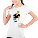 Fashion, accesorii si bijuterii - Copii - Imbracaminte copii - Tricouri copii - Tricou Copii Fete Johnny Bravo Batut Ciufulit, alb, marime XS Copii - Infinity.ro
