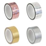 Carti si Birotica - Birotica - Accesorii de birou - Benzi adezive - Set 4 role Washi Tape Metalizat, 5m x 1.5cm, Multicolor - Infinity.ro
