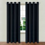 Casa si Gradina - Textile si covoare - Perdele si draperii - Draperii - Draperie decorativa neagra, cu inele, 140x260 cm, blackout - Infinity.ro