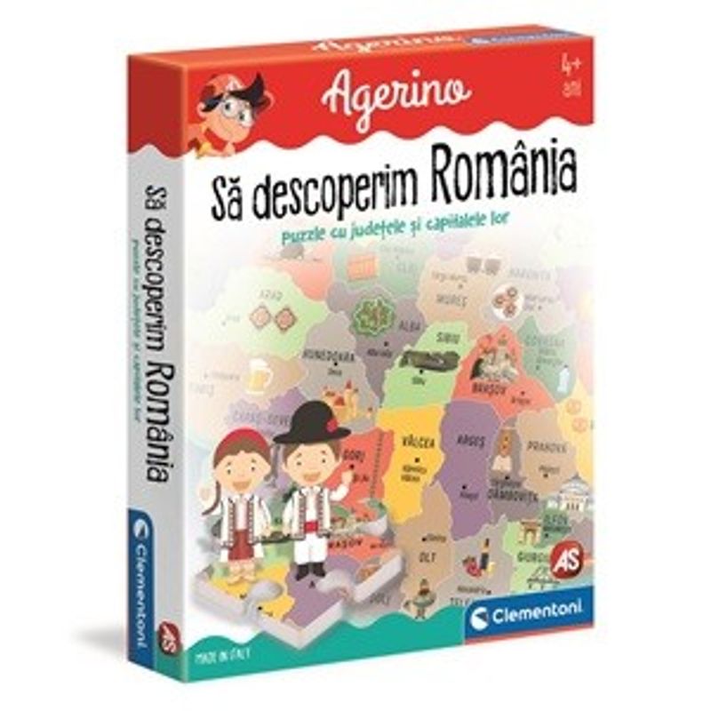 Jucarii, Copii si Bebe - Jucarii si jocuri - Jucarii & jocuri educative - Jocuri si jucarii educative - Joc Educativ Puzzle Geografie Romania, Multicolor, Carton - Infinity.ro