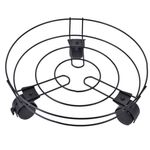 Casa si Gradina - Gradinarit si plante - Plante si ghivece - Ghivece si suporturi - Suport pentru ghiveci, Metalic Negru, cu 3 Roti, Diametru 30 cm, Inaltime 4 cm - Infinity.ro
