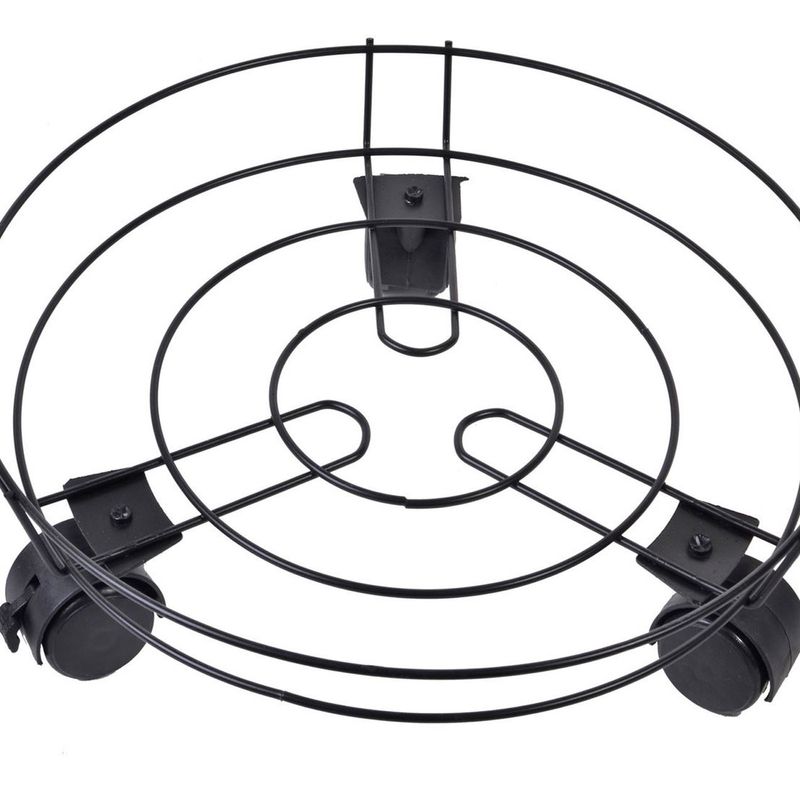Casa si Gradina - Gradinarit si plante - Plante si ghivece - Ghivece si suporturi - Suport pentru ghiveci, Metalic Negru, cu 3 Roti, Diametru 30 cm, Inaltime 4 cm - Infinity.ro