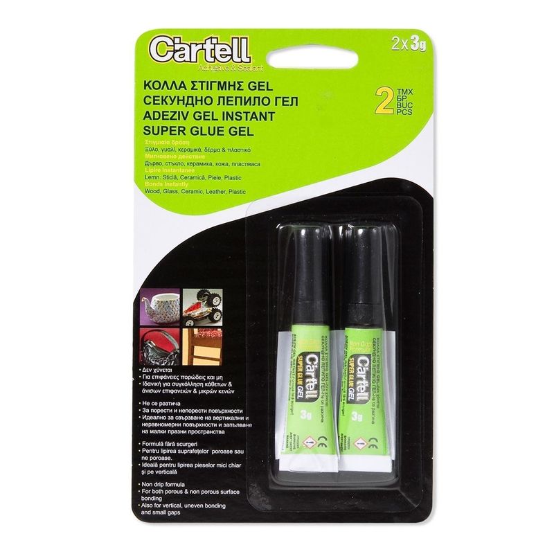 Carti si Birotica - Birotica - Accesorii de birou - Benzi adezive - Adeziv Instant cu Gel, 2 x 3 g, Transparent - Infinity.ro