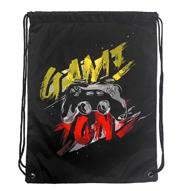 Sport si Outdoor - Articole de voiaj - Rucsacuri - Saculet Textil Negru Gaming cu Sireturi 34x42cm - Infinity.ro
