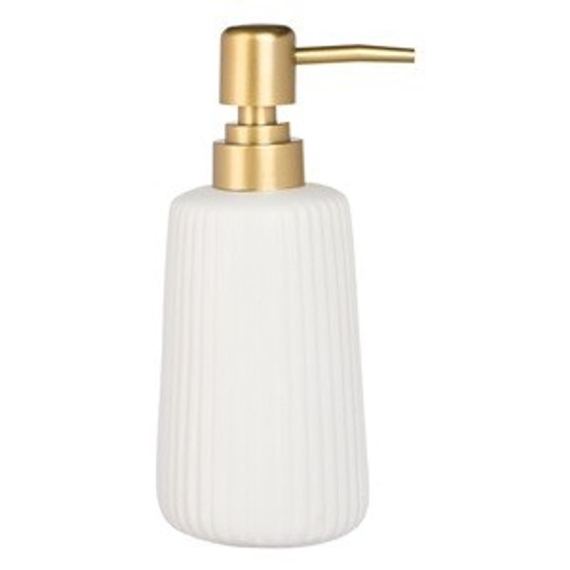 Electronice si Electrocasnice - Climatizare si sisteme de incalzire - Aparate incalzire aer - Calorifere electrice - Dozator Ceramic Alb cu Dungi pentru Sapun Lichid 340ml - Infinity.ro