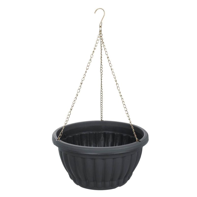 Casa si Gradina - Gradinarit si plante - Plante si ghivece - Ghivece si suporturi - Ghiveci Flori Suspendat din Plastic Gri cu Lanturi Metalice - Infinity.ro