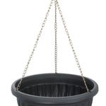 Casa si Gradina - Gradinarit si plante - Plante si ghivece - Ghivece si suporturi - Ghiveci Flori Suspendat din Plastic Gri cu Lanturi Metalice - Infinity.ro