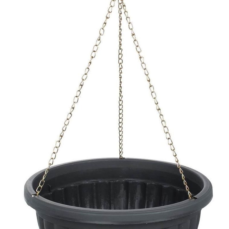Casa si Gradina - Gradinarit si plante - Plante si ghivece - Ghivece si suporturi - Ghiveci Flori Suspendat din Plastic Gri cu Lanturi Metalice - Infinity.ro