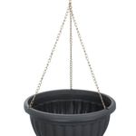 Casa si Gradina - Gradinarit si plante - Plante si ghivece - Ghivece si suporturi - Ghiveci Flori Suspendat din Plastic Gri cu Lanturi Metalice - Infinity.ro