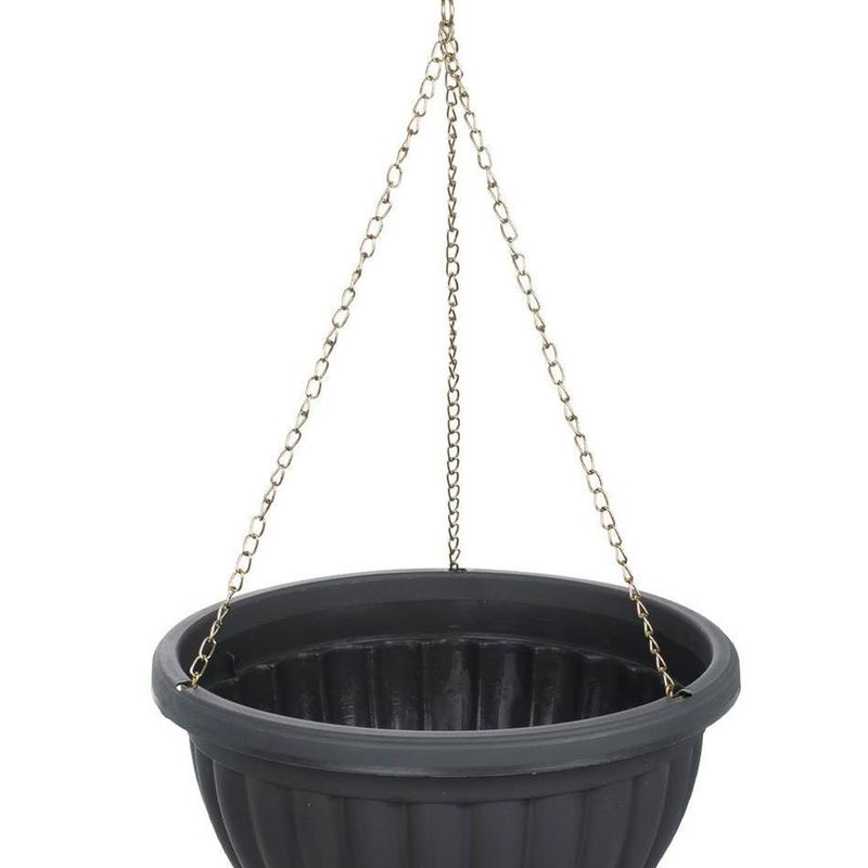 Casa si Gradina - Gradinarit si plante - Plante si ghivece - Ghivece si suporturi - Ghiveci Flori Suspendat din Plastic Gri cu Lanturi Metalice - Infinity.ro