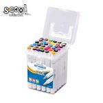 Carti si Birotica - Birotica - Instrumente de scris - Markere si carioci - Set 36 Markere Grafice cu Alcool S-COOL, Doua Capete 3mm-6mm (Subtire si Tesit), Cutie Plastica cu Maner - Infinity.ro