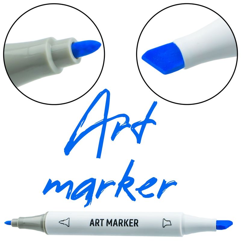 Carti si Birotica - Birotica - Instrumente de scris - Markere si carioci - Set 36 Markere Grafice cu Alcool S-COOL, Doua Capete 3mm-6mm (Subtire si Tesit), Cutie Plastica cu Maner - Infinity.ro