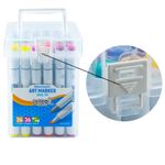 Carti si Birotica - Birotica - Instrumente de scris - Markere si carioci - Set 36 Markere Grafice cu Alcool S-COOL, Doua Capete 3mm-6mm (Subtire si Tesit), Cutie Plastica cu Maner - Infinity.ro