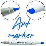 Carti si Birotica - Birotica - Instrumente de scris - Markere si carioci - Set 12 Markere Grafice cu Alcool S-COOL, Doua Capete 3mm-6mm (Subtire si Tesit), Cutie Plastica cu Maner - Infinity.ro