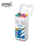 Carti si Birotica - Birotica - Instrumente de scris - Markere si carioci - Set 12 Markere Grafice cu Alcool S-COOL, Doua Capete 3mm-6mm (Subtire si Tesit), Cutie Plastica cu Maner - Infinity.ro
