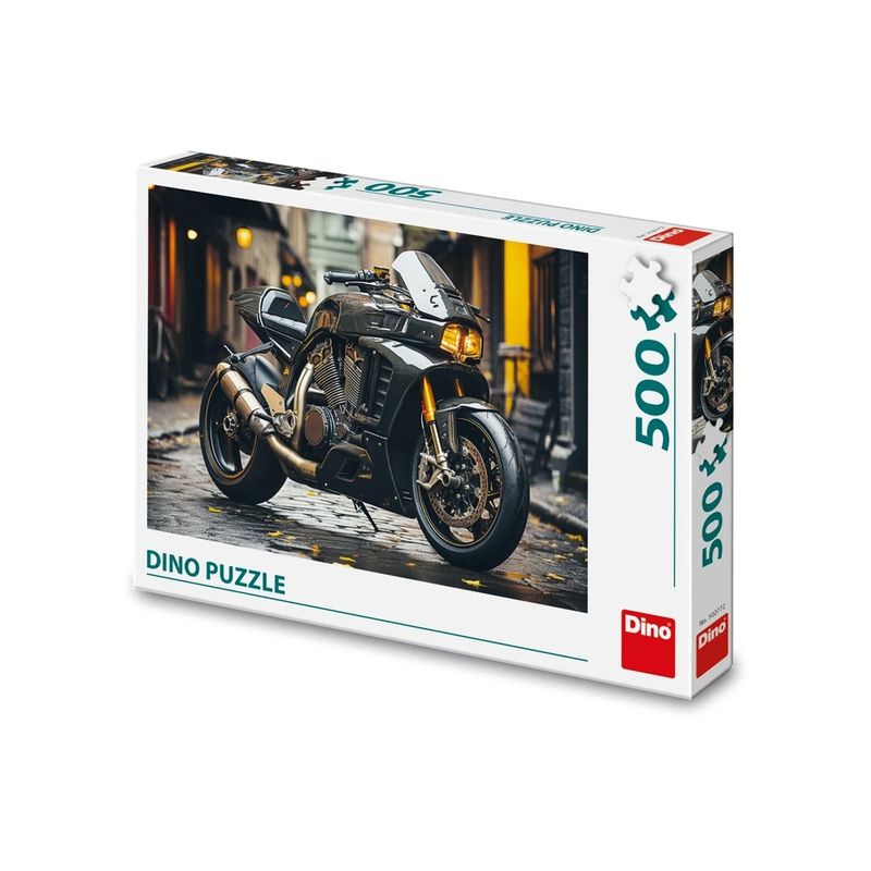 Jucarii, Copii si Bebe - Jucarii si jocuri - Jocuri si puzzle - Puzzle - Puzzle 500 Piese DINO TOYS Motocicleta Cafe Racer, Finisaj Metalic, Format Orizontal 47 x 33 cm, Fabricat in Cehia - Infinity.ro