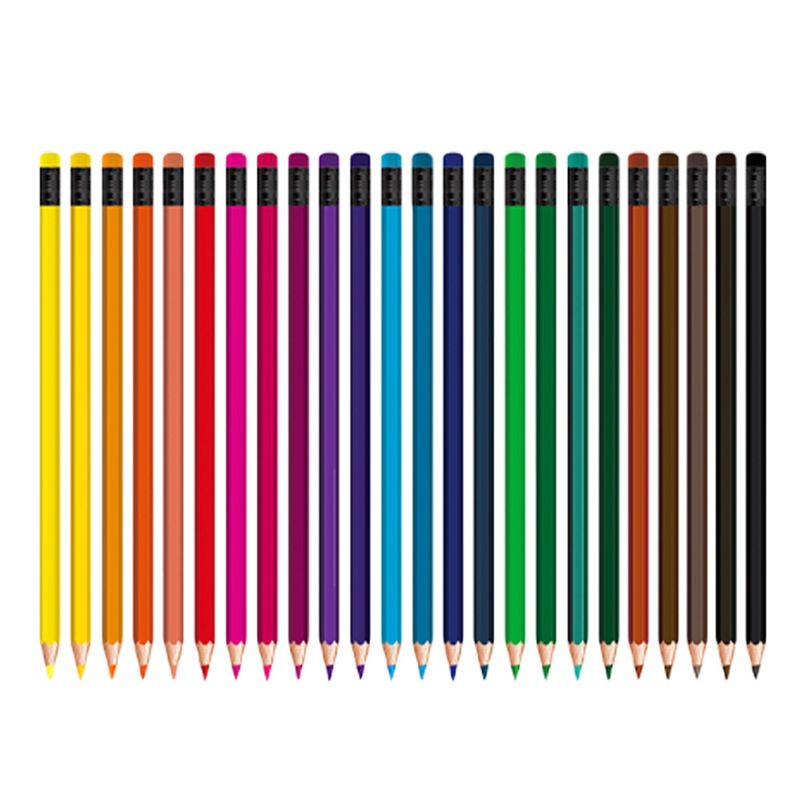 Carti si Birotica - Birotica - Instrumente de scris - Creioane - Set 24 Creioane Colorate Hexagonale S-COOL cu Radiera, Culori Intense, Mina Rezistenta la Spargere - Infinity.ro