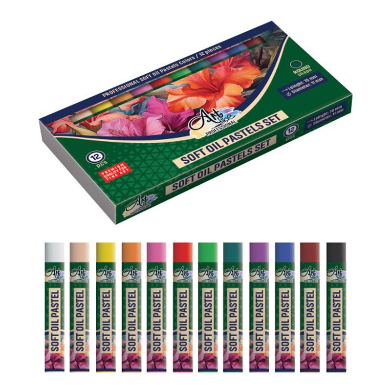 Carti si Birotica - Birotica - Instrumente de scris - Creioane - Set 12 Creioane Pastel pe Baza de Ulei ARTLINE, Grosime 11 mm, Culori Intense si Rezistente la Apa, Mansoane de Hartie - Infinity.ro