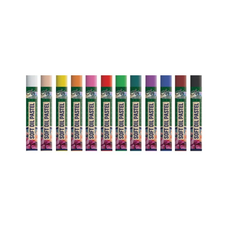 Carti si Birotica - Birotica - Instrumente de scris - Creioane - Set 12 Creioane Pastel pe Baza de Ulei ARTLINE, Grosime 11 mm, Culori Intense si Rezistente la Apa, Mansoane de Hartie - Infinity.ro