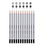 Carti si Birotica - Birotica - Instrumente de scris - Creioane - Set 12 Creioane Grafit Profesionale ARTLINE, Gradatii H-4H si B-8B, Corp Hexagonal pt Schite, Desen Tehnic si Portrete - Infinity.ro