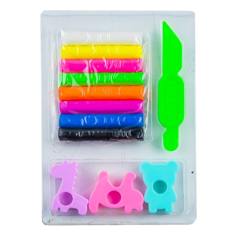 Carti si Birotica - Rechizite - Plastilina - Set Plastilina Modelatoare 8 Culori NEBO cu 4 Forme de Decupat si Unalta de Taiat, Reutilizabila si Rehidratabila - Infinity.ro