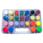 Carti si Birotica - Rechizite - Pictura si desen - Acuarele si culori - Set 25 Acuarele Guase NEBO 15 ml, Culori Clasice, Neon, Sidefate si cu Sclipici, Gentuta de Transport cu Godeuri - Infinity.ro