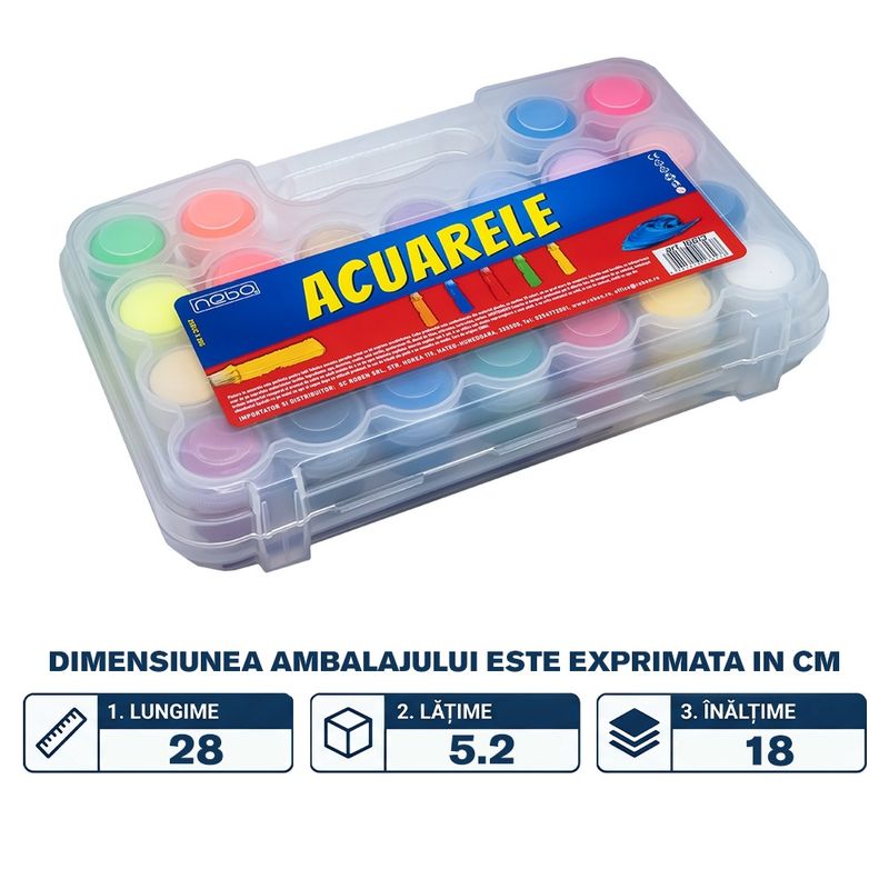 Carti si Birotica - Rechizite - Pictura si desen - Acuarele si culori - Set 25 Acuarele Guase NEBO 15 ml, Culori Clasice, Neon, Sidefate si cu Sclipici, Gentuta de Transport cu Godeuri - Infinity.ro