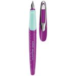 Carti si Birotica - Birotica - Instrumente de scris - Pixuri si stilouri - Stilou My.Pen Lila/Menta, Penita L din Otel Inoxidabil pentru Stangaci, Grip Ergonomic, Patron Cerneala Inclus - Infinity.ro