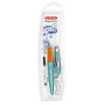 Carti si Birotica - Birotica - Instrumente de scris - Pixuri si stilouri - Stilou My.Pen Turcoaz/Portocaliu, Penita M din Otel Inoxidabil cu Varf de Iridiu, Grip Ergonomic pentru Dreptaci - Infinity.ro