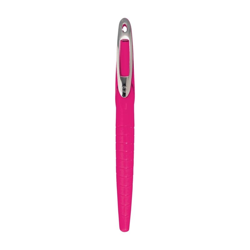 Carti si Birotica - Birotica - Instrumente de scris - Pixuri si stilouri - Stilou My.Pen Roz/Alb, Penita M din Otel Inoxidabil, Grip Ergonomic pentru Dreptaci, Patron Cerneala Inclus - Infinity.ro