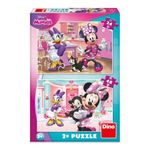 Jucarii, Copii si Bebe - Jucarii si jocuri - Jocuri si puzzle - Puzzle - Set 2 Puzzle Disney Minnie Mouse Dino Toys - 24 si 48 Piese, Figaro si Daisy Duck, 26.4x18.1 cm - Infinity.ro