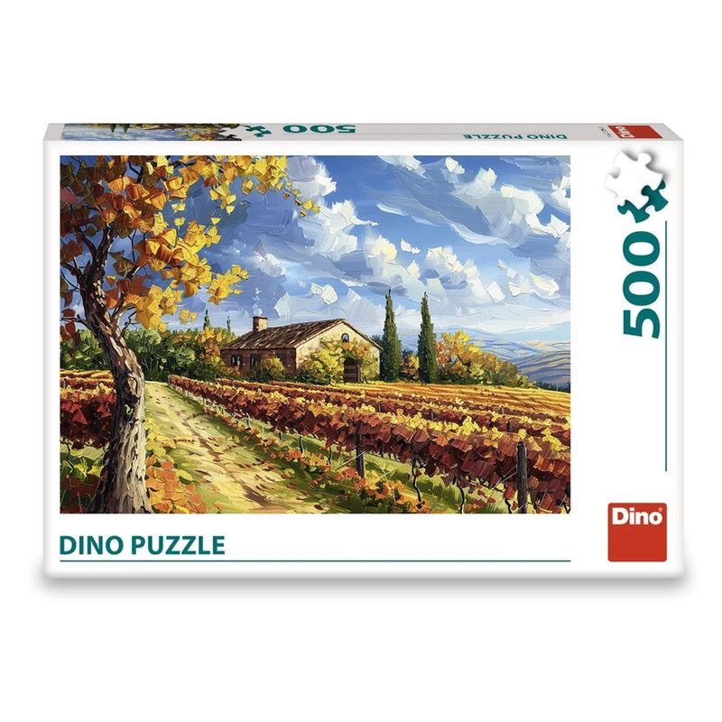Jucarii, Copii si Bebe - Jucarii si jocuri - Jocuri si puzzle - Puzzle - Puzzle 500 piese Dino Toys - Peisaj de Toamna, Podgorie Toscana, 47x33 cm - Infinity.ro