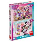 Jucarii, Copii si Bebe - Jucarii si jocuri - Jocuri si puzzle - Puzzle - Set 2 Puzzle Disney Minnie Mouse Dino Toys - 24 si 48 Piese, Figaro si Daisy Duck, 26.4x18.1 cm - Infinity.ro