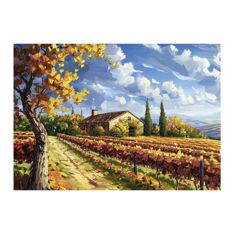 Jucarii, Copii si Bebe - Jucarii si jocuri - Jocuri si puzzle - Puzzle - Puzzle 500 piese Dino Toys - Peisaj de Toamna, Podgorie Toscana, 47x33 cm - Infinity.ro