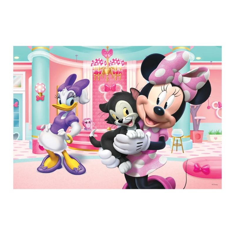 Jucarii, Copii si Bebe - Jucarii si jocuri - Jocuri si puzzle - Puzzle - Set 2 Puzzle Disney Minnie Mouse Dino Toys - 24 si 48 Piese, Figaro si Daisy Duck, 26.4x18.1 cm - Infinity.ro