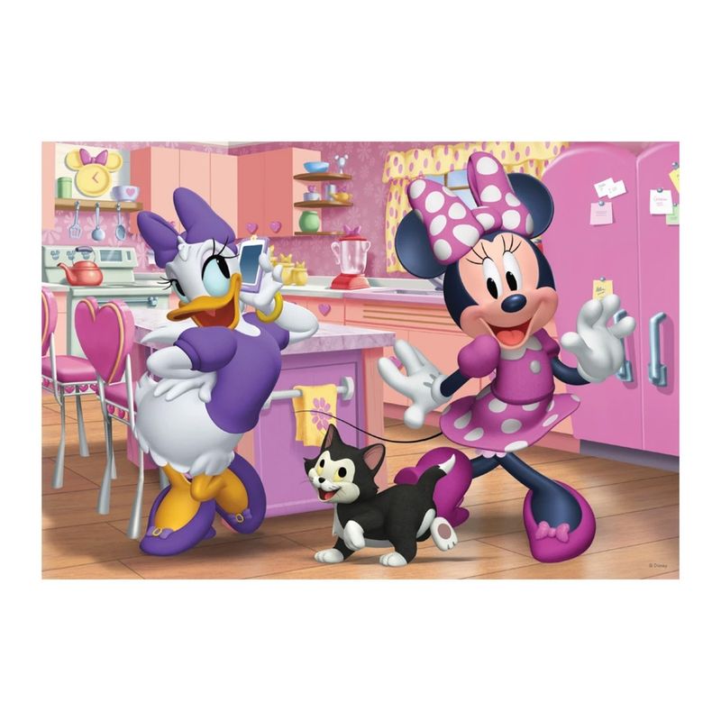Jucarii, Copii si Bebe - Jucarii si jocuri - Jocuri si puzzle - Puzzle - Set 2 Puzzle Disney Minnie Mouse Dino Toys - 24 si 48 Piese, Figaro si Daisy Duck, 26.4x18.1 cm - Infinity.ro