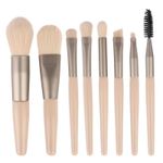 Ingrijire personala si Cosmetice - Machiaj - Aplicatoare si pensule machiaj - Set 8 Mini Pensule Machiaj Daemi, Peri Moi, cu Husa Bej - Infinity.ro
