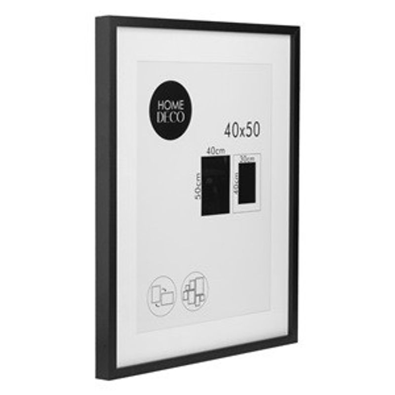 Casa si Gradina - Decoratiuni - Obiecte decorative - Accesorii decorative - Tablou Decorativ cu Rama din Lemn, Paspartu, 40x50cm, Negru - Infinity.ro