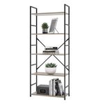Casa si Gradina - Mobilier - Biblioteci si rafturi - Rafturi - Etajera cu 5 rafturi din lemn, cadru metalic, 58,6x23,5x144 cm - Infinity.ro