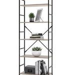 Casa si Gradina - Mobilier - Biblioteci si rafturi - Rafturi - Etajera cu 5 rafturi din lemn, cadru metalic, 58,6x23,5x144 cm - Infinity.ro