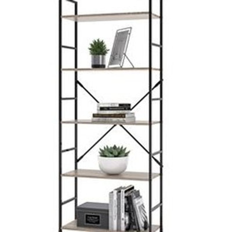 Casa si Gradina - Mobilier - Biblioteci si rafturi - Rafturi - Etajera cu 5 rafturi din lemn, cadru metalic, 58,6x23,5x144 cm - Infinity.ro